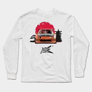 integra type r racecar lowered orange Long Sleeve T-Shirt